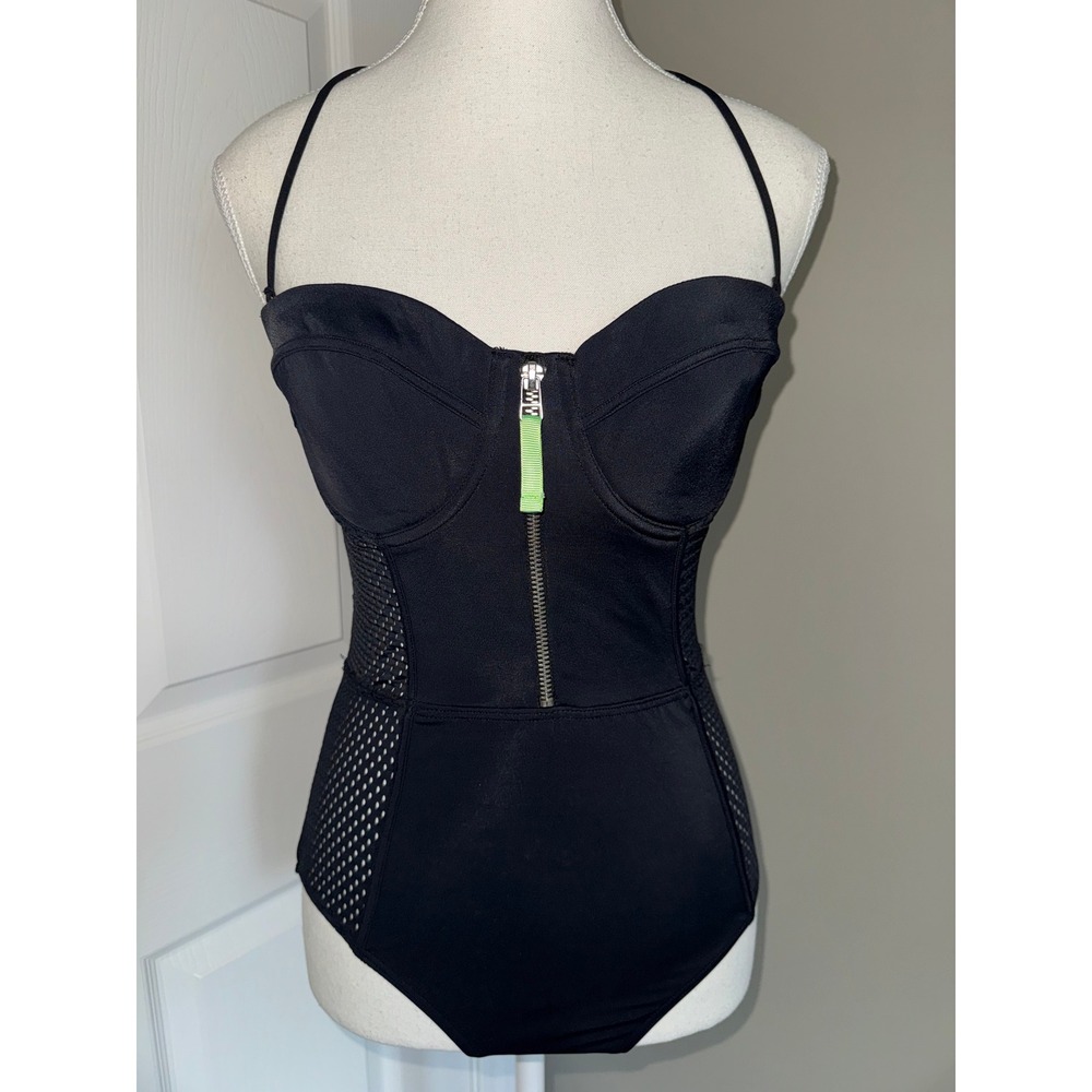 River Island One Piece Swimsuit Womens US Size 6 Black Mesh‎ Resortwear Beach